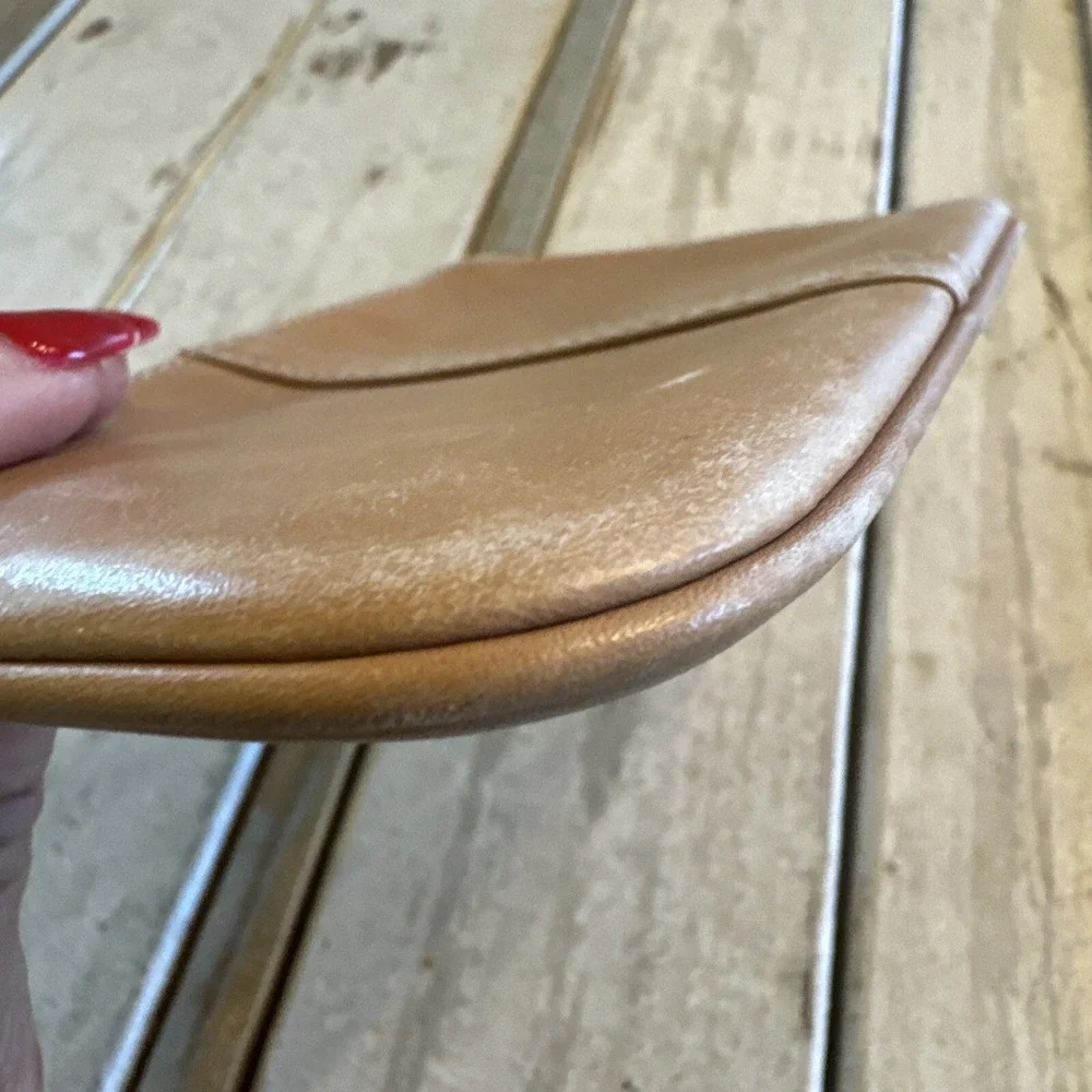 Vintage Coach Tan Smooth Leather Wristlet Small‎ Wrist Wallet Bag - Picture 11 of 15
